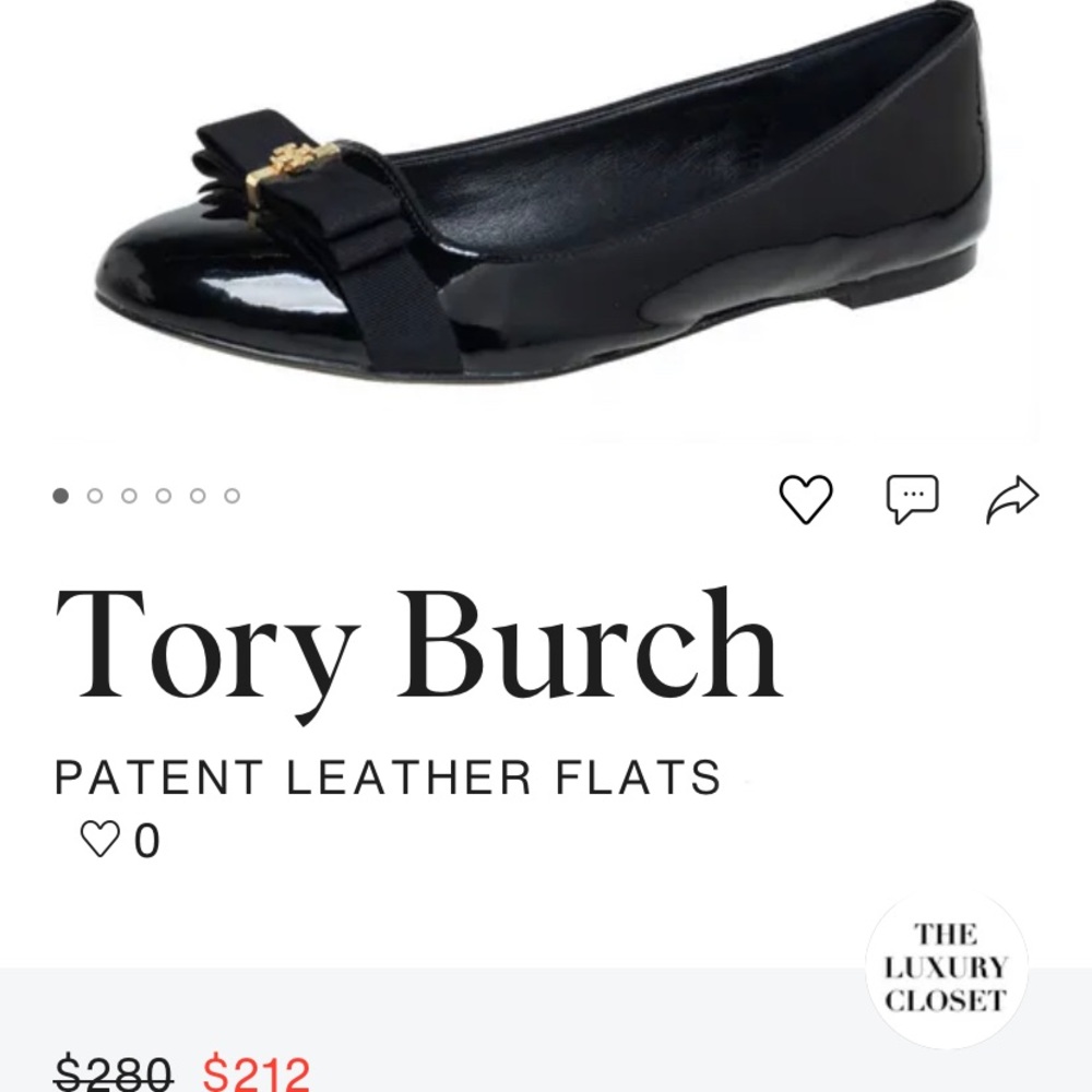 Tory Burch Trudy Ribbon Bow Ballet Flats 7.5M